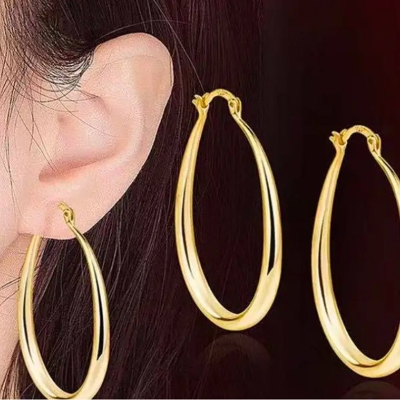 New 1 pair Elegant Hoop Earrings for Women - Hypoallergenic - Picture 3 of 4